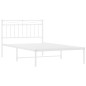 vidaXL Bettgestell mit Kopfteil Metall Weiß 107x203 cm vidaXL Bettgestell mit Kopfteil Metall Weiß 107x203 cm