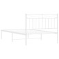 vidaXL Bettgestell mit Kopfteil Metall Weiß 107x203 cm vidaXL Bettgestell mit Kopfteil Metall Weiß 107x203 cm