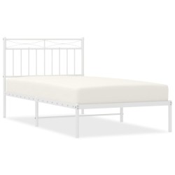 vidaXL Bettgestell mit Kopfteil Metall Weiß 100x190 cm