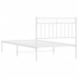 vidaXL Bettgestell mit Kopfteil Metall Weiß 100x190 cm vidaXL Bettgestell mit Kopfteil Metall Weiß 100x190 cm