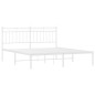 vidaXL Bettgestell mit Kopfteil Metall Weiß 160x200 cm vidaXL Bettgestell mit Kopfteil Metall Weiß 160x200 cm