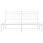 vidaXL Bettgestell mit Kopfteil Metall Weiß 160x200 cm vidaXL Bettgestell mit Kopfteil Metall Weiß 160x200 cm