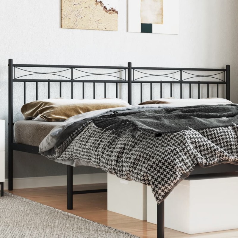 vidaXL Kopfteil Metall Schwarz 200 cm vidaXL Kopfteil Metall Schwarz 200 cm