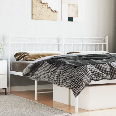 vidaXL Kopfteil Metall Weiß 180 cm