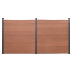 vidaXL Zaunelement-Set Braun 353x186 cm WPC