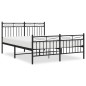 vidaXL Bettgestell mit Kopf- und Fußteil Metall Schwarz 135x190 cm vidaXL Bettgestell mit Kopf- und Fußteil Metall Schwarz 135x190 cm