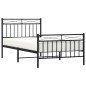 vidaXL Bettgestell mit Kopf- und Fußteil Metall Schwarz 100x190 cm vidaXL Bettgestell mit Kopf- und Fußteil Metall Schwarz 100x190 cm