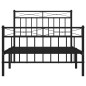 vidaXL Bettgestell mit Kopf- und Fußteil Metall Schwarz 100x190 cm vidaXL Bettgestell mit Kopf- und Fußteil Metall Schwarz 100x190 cm