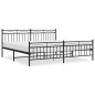 vidaXL Bettgestell mit Kopf- und Fußteil Metall Schwarz 193x203 cm vidaXL Bettgestell mit Kopf- und Fußteil Metall Schwarz 193x203 cm