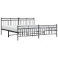 vidaXL Bettgestell mit Kopf- und Fußteil Metall Schwarz 193x203 cm vidaXL Bettgestell mit Kopf- und Fußteil Metall Schwarz 193x203 cm