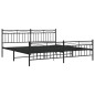 vidaXL Bettgestell mit Kopf- und Fußteil Metall Schwarz 193x203 cm vidaXL Bettgestell mit Kopf- und Fußteil Metall Schwarz 193x203 cm
