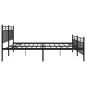 vidaXL Bettgestell mit Kopf- und Fußteil Metall Schwarz 193x203 cm vidaXL Bettgestell mit Kopf- und Fußteil Metall Schwarz 193x203 cm