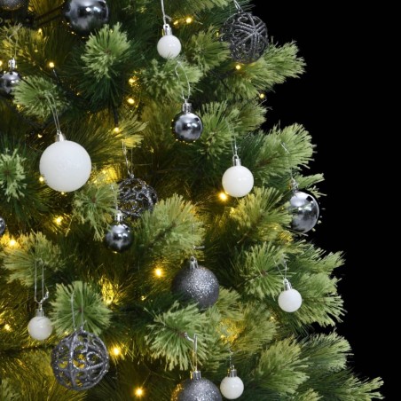 vidaXL Künstlicher Weihnachtsbaum Klappbar 300 LEDs & Kugeln 180 cm