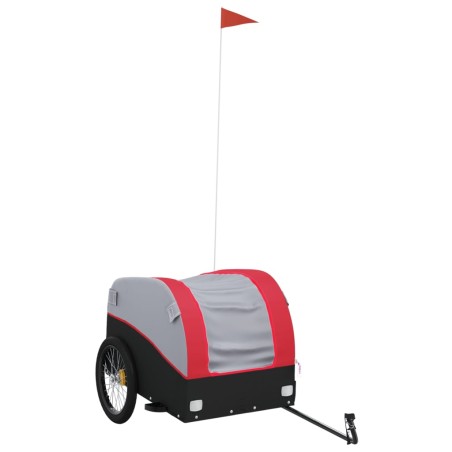 vidaXL Lastenanhänger für Fahrrad Schwarz und Rot 45 kg Eisen