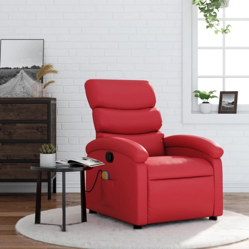 vidaXL Massagesessel Rot Kunstleder vidaXL Massagesessel Rot Kunstleder