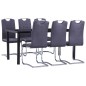 7-tlg. Essgruppe Wildleder-Optik Grau 7-tlg. Essgruppe Wildleder-Optik Grau