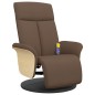 vidaXL Massagesessel mit Fußteil Braun Stoff vidaXL Massagesessel mit Fußteil Braun Stoff