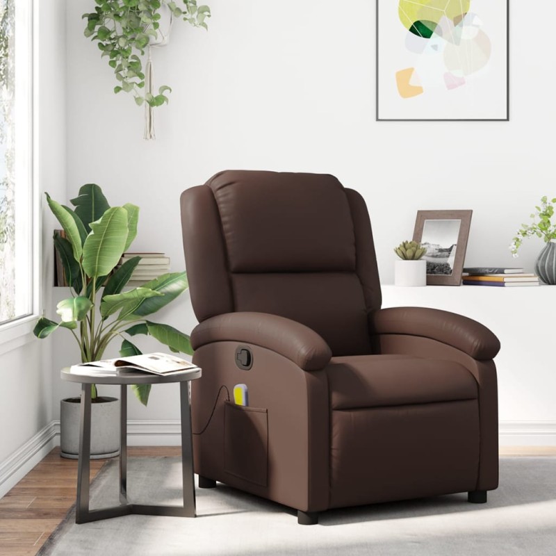 vidaXL Massagesessel Braun Kunstleder vidaXL Massagesessel Braun Kunstleder