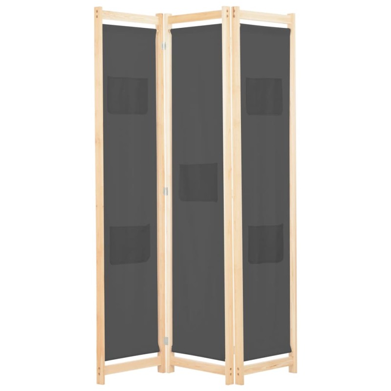 vidaXL 3-teiliger Raumteiler Grau 120 x 170 x 4 cm Stoff vidaXL 3-teiliger Raumteiler Grau 120 x 170 x 4 cm Stoff