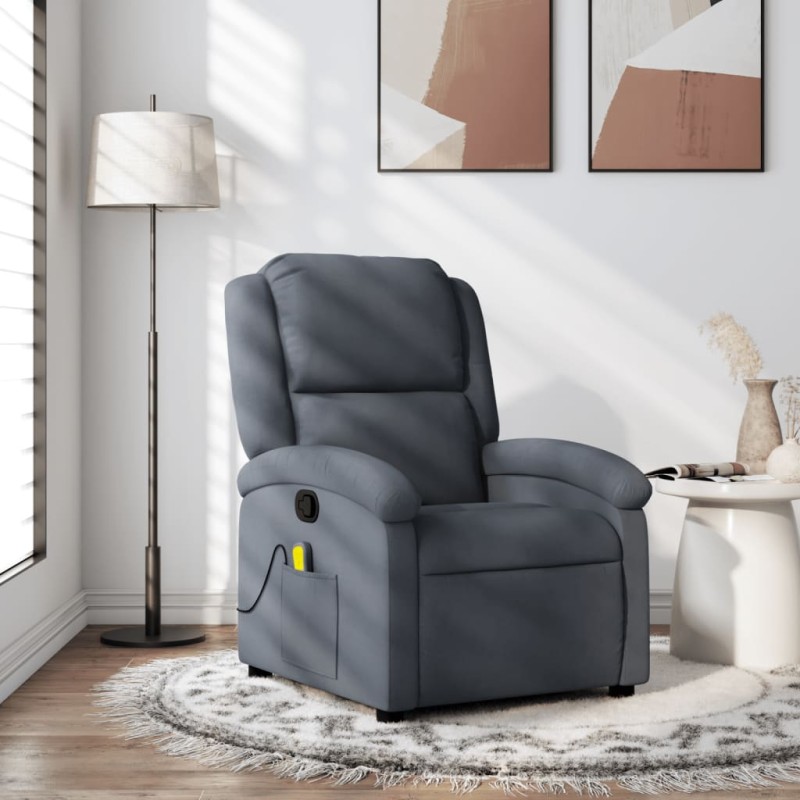 vidaXL Massagesessel Dunkelgrau Samt vidaXL Massagesessel Dunkelgrau Samt