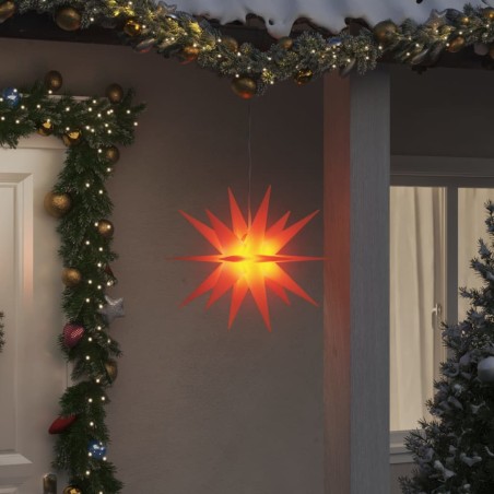 vidaXL LED-Weihnachtssterne 3 Stk. Faltbar Rot 43 cm