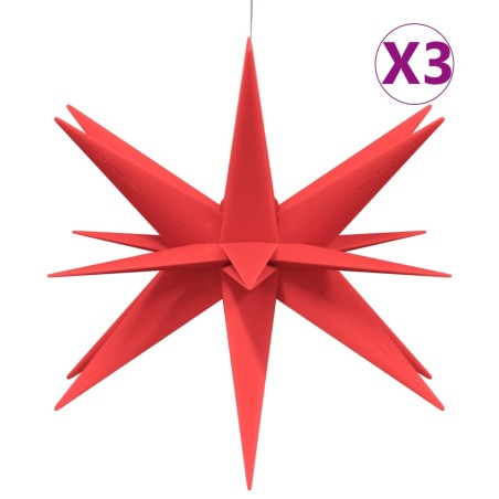 vidaXL LED-Weihnachtssterne 3 Stk. Faltbar Rot 43 cm
