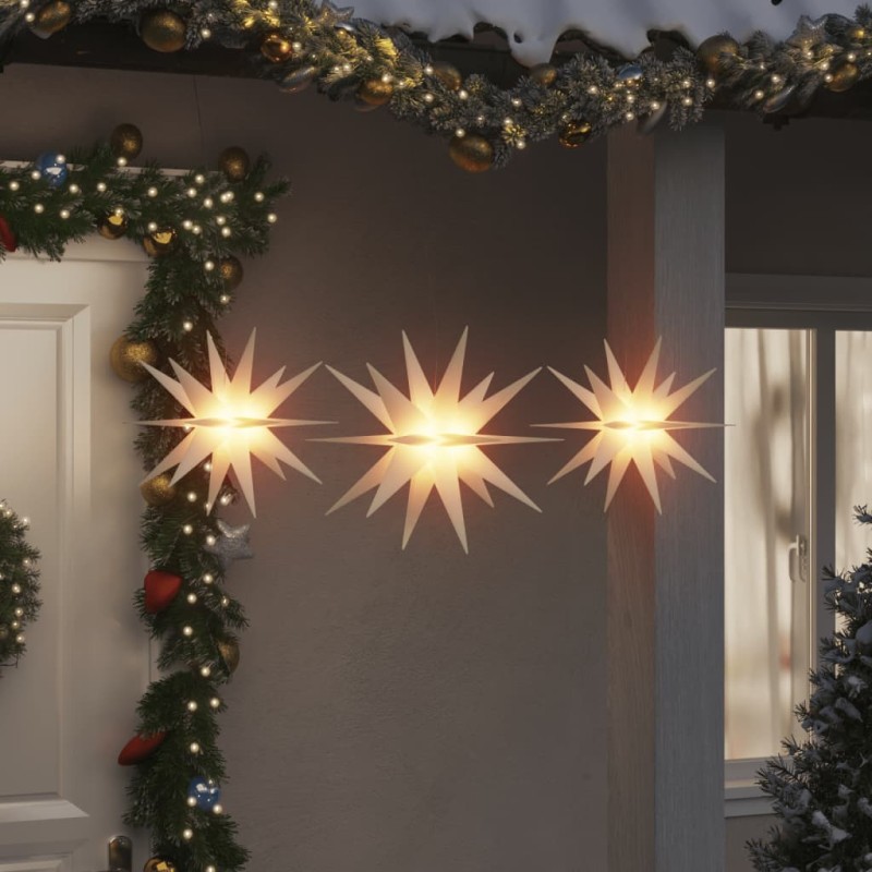 vidaXL LED-Weihnachtssterne 3 Stk. Faltbar Weiß vidaXL LED-Weihnachtssterne 3 Stk. Faltbar Weiß