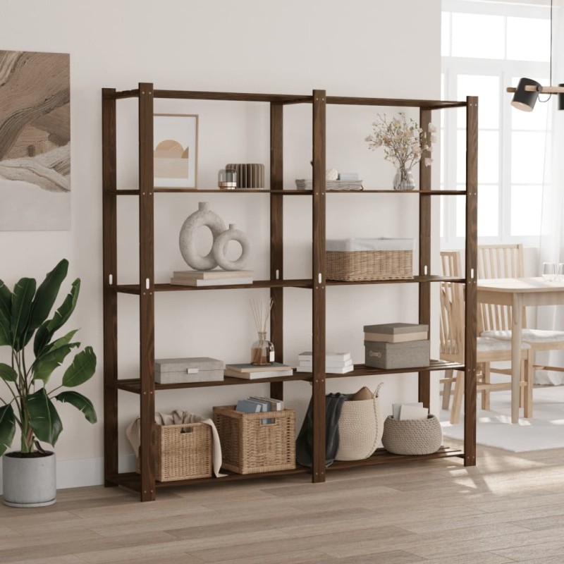 vidaXL Lagerregal mit 5 Böden Braun 170x38x170 cm Massivholz Kiefer vidaXL Lagerregal mit 5 Böden Braun 170x38x170 cm Massivholz Kiefer