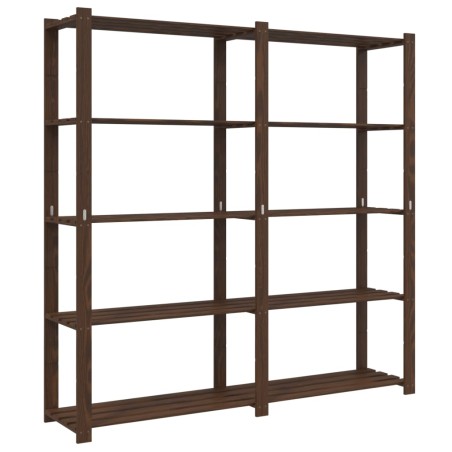 vidaXL Lagerregal mit 5 Böden Braun 170x38x170 cm Massivholz Kiefer