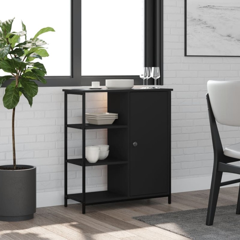 vidaXL Sideboard Schwarz 70x30x80 cm Holzwerkstoff vidaXL Sideboard Schwarz 70x30x80 cm Holzwerkstoff