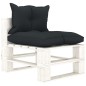 5-tlg. Garten-Lounge-Set Paletten mit Kissen in Anthrazit Holz 5-tlg. Garten-Lounge-Set Paletten mit Kissen in Anthrazit Holz