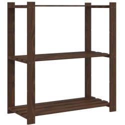 vidaXL Lagerregal mit 3 Böden Braun 80x38x90 cm Massivholz Kiefer