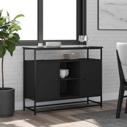 vidaXL Sideboard Schwarz 100x35x80 cm Holzwerkstoff