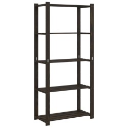 vidaXL Lagerregal mit 5 Böden Schwarz 80x38x170 cm Massivholz Kiefer