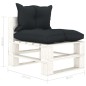 5-tlg. Garten-Lounge-Set Paletten mit Kissen in Anthrazit Holz 5-tlg. Garten-Lounge-Set Paletten mit Kissen in Anthrazit Holz