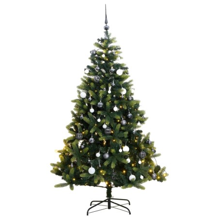 vidaXL Künstlicher Weihnachtsbaum Klappbar 300 LEDs & Kugeln 240 cm
