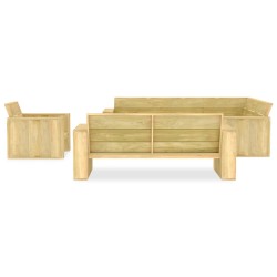 vidaXL 4-tlg. Garten-Lounge-Set Kiefernholz Imprägniert
