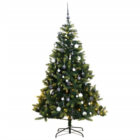 vidaXL Künstlicher Weihnachtsbaum Klappbar 300 LEDs & Kugeln 180 cm