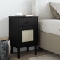 vidaXL Nachttisch SENJA Rattan-Look Schwarz 40x35x65 Massivholz Kiefer vidaXL Nachttisch SENJA Rattan-Look Schwarz 40x35x65 Massivholz Kiefer