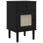 vidaXL Nachttisch SENJA Rattan-Look Schwarz 40x35x65 Massivholz Kiefer vidaXL Nachttisch SENJA Rattan-Look Schwarz 40x35x65 Massivholz Kiefer