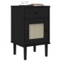 vidaXL Nachttisch SENJA Rattan-Look Schwarz 40x35x65 Massivholz Kiefer vidaXL Nachttisch SENJA Rattan-Look Schwarz 40x35x65 Massivholz Kiefer