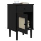 vidaXL Nachttisch SENJA Rattan-Look Schwarz 40x35x65 Massivholz Kiefer vidaXL Nachttisch SENJA Rattan-Look Schwarz 40x35x65 Massivholz Kiefer