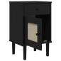vidaXL Nachttisch SENJA Rattan-Look Schwarz 40x35x65 Massivholz Kiefer vidaXL Nachttisch SENJA Rattan-Look Schwarz 40x35x65 Massivholz Kiefer