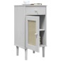 vidaXL Nachttisch SENJA Rattan-Look Weiß 40x35x80 cm Massivholz Kiefer vidaXL Nachttisch SENJA Rattan-Look Weiß 40x35x80 cm Massivholz Kiefer