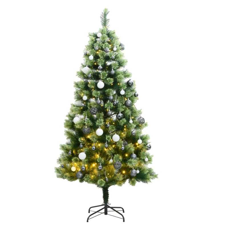 vidaXL Künstlicher Weihnachtsbaum Klappbar 300 LEDs & Kugeln 240 cm vidaXL Künstlicher Weihnachtsbaum Klappbar 300 LEDs & Kugeln 240 cm