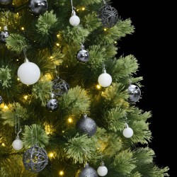 vidaXL Künstlicher Weihnachtsbaum Klappbar 300 LEDs & Kugeln 240 cm