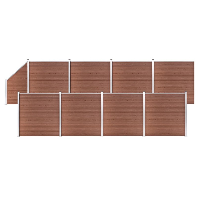 WPC Zaun-Set 8 Quadrate + 1 Schräge 1484x186 cm Braun WPC Zaun-Set 8 Quadrate + 1 Schräge 1484x186 cm Braun
