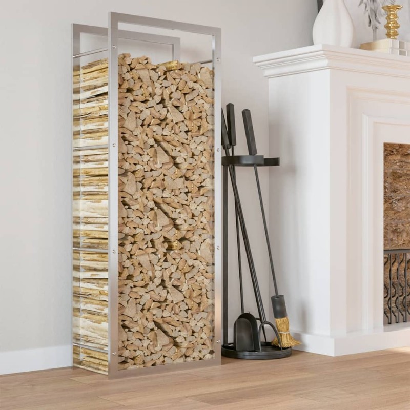 vidaXL Brennholzregal 50x28x132 cm Edelstahl vidaXL Brennholzregal 50x28x132 cm Edelstahl