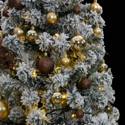 vidaXL Künstlicher Weihnachtsbaum Klappbar 300 LEDs & Kugeln 180 cm