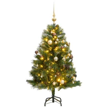 vidaXL Künstlicher Weihnachtsbaum Klappbar 150 LEDs & Kugeln 150 cm